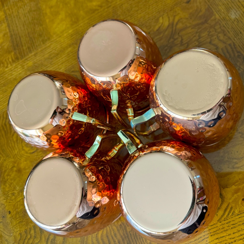 Moscow Mule-Hammered Copper Mugs - Set of 5 - Picture 5 of 5